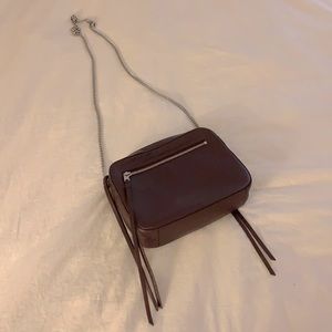 All Saints burgundy leather crossbody